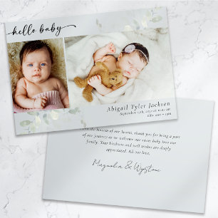 Eucalyptus Photo Hej Baby Tack Kort
