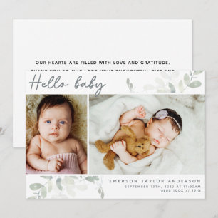 Eucalyptus Photo Hej Baby Tack Kort