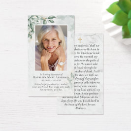 Eucalyptus Photo Memorial Prayer Card Visitkort