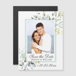 Eucalyptus PHOTO Save Date Magnetic Card