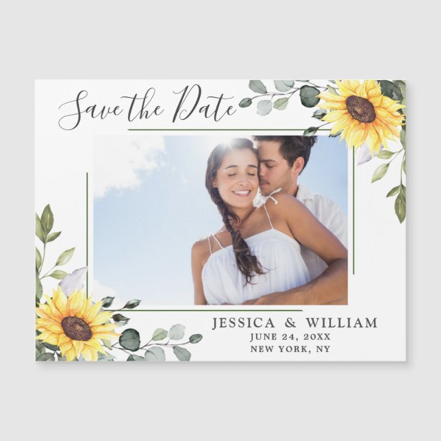 Eucalyptus PHOTO Save Date Magnetic Card (Framsida)