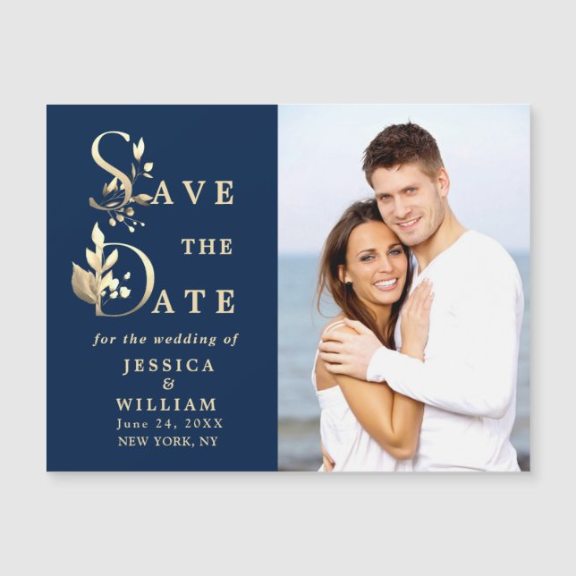 Eucalyptus PHOTO Save Date Magnetic Card (Framsida)