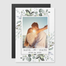Eucalyptus PHOTO Save Date Magnetic Card