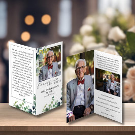 Eucalyptus Photo Small Memorial Prayer Card Visitkort