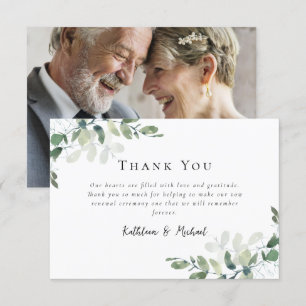 Eucalyptus Photo Vow Renewal Tack Kort
