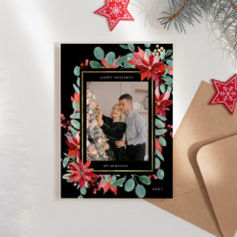 Eucalyptus Poisenttia Blommigt Photo Helgdag Card Julkort