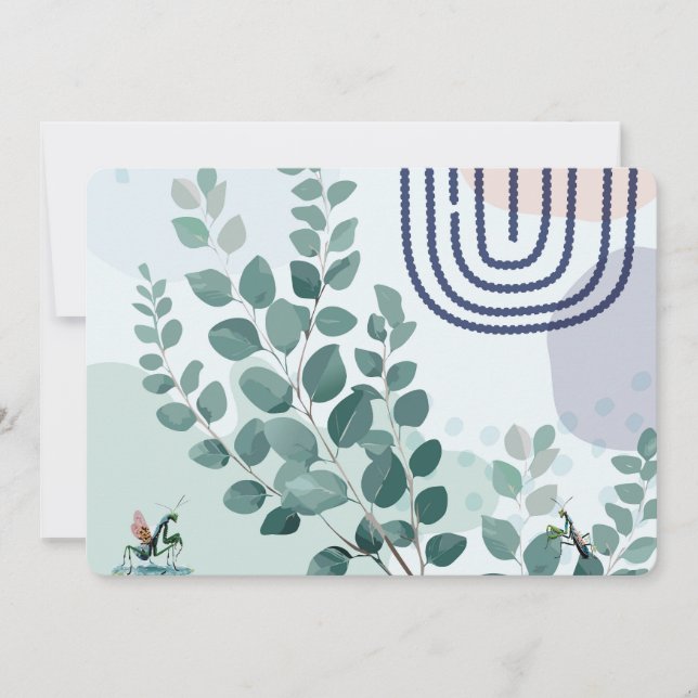 Eucalyptus Praying Mantis Australian Botanical Art Inbjudningar (Framsida)