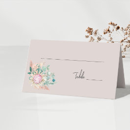 Eucalyptus Protea Pampas Wedding Table Number Placeringskort