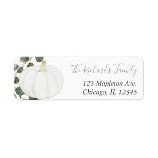 Eucalyptus pumkin greeneri modern fall returadress etikett