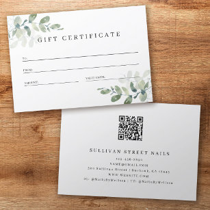 Eucalyptus QR-kod - Business Gift Certificate