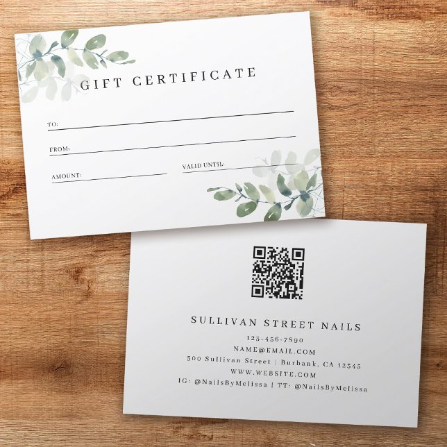 Eucalyptus QR-kod - Business Gift Certificate (Skapare uppladdad)