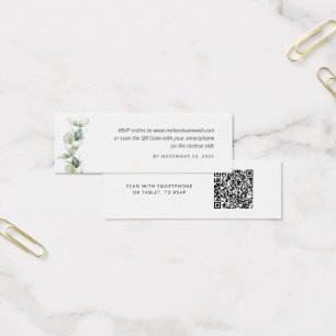 Eucalyptus QR OSA Bröllop Webbplatshölje för kod Litet Visitkort