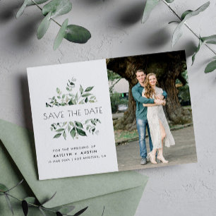 eucalyptus ram bröllops inbjudan save the date