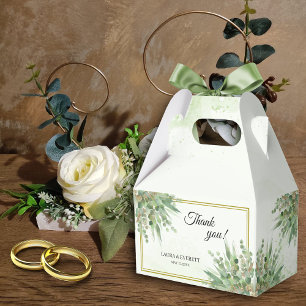 Eucalyptus Ram Grönt Guld Foliage Bröllop Presentaskar