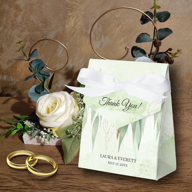 Eucalyptus Ram Grönt Guld Foliage Bröllop Presentaskar (Skapare uppladdad)