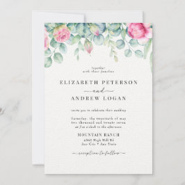 Eucalyptus Ro | Elegant Boho Greenery Bröllop Inbjudningar