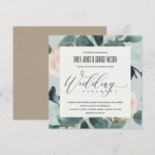 EUCALYPTUS RO GRÅTT KRAFT FOLIAGE BRÖLLOP INBJUDNINGAR