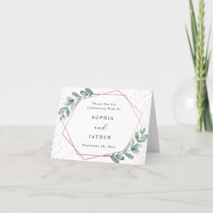 Eucalyptus Ro Guld Geometric Bröllop Tack Kort