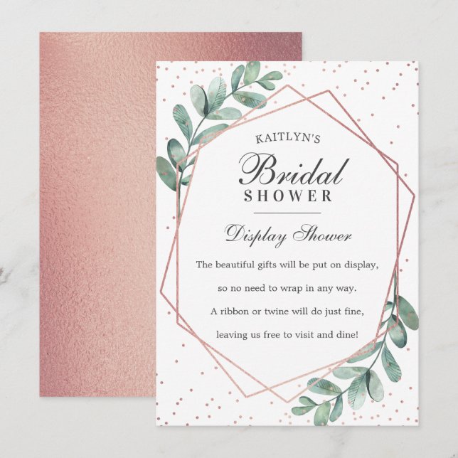 Eucalyptus Ro Guld Geometric Möhippa Tilläggskort (Fram/baksida)