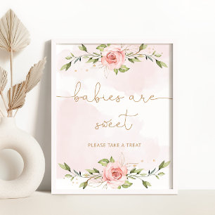 Eucalyptus rosa blommigt Spädbarn är söt Poster