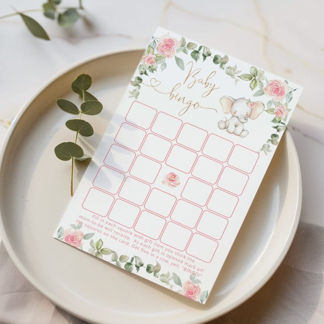 Eucalyptus rosa elephant Baby bingo-spel (Skapare uppladdad)