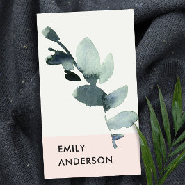 EUCALYPTUS ROSA FOLIAGE GREN VATTERCOLOR VISITKORT