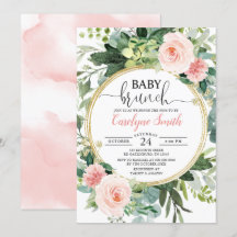 Eucalyptus Rosa Guld Brunch Baby Shower Girl