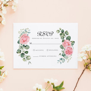 Eucalyptus Rosa ros Blommigt Arch Bröllop OSA Kort