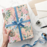 Eucalyptus Rosa Vit Blommigt Boho Möhippa Birthday Presentpapper<br><div class="desc">Den här söt rosan vit och eukalyptus grey-inslagningen papper skulle vara underbar för babyduschar,  möhippor,  födelsedagspresent för henne och bröllop.</div>