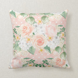 Eucalyptus Rustic Blommigt Peach Grönt Dekorativ k Kudde