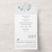 Eucalyptus Rustic Blommigt Watercolor Bröllop