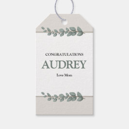 Eucalyptus Rustic Floral Baby Shower Presentetikett