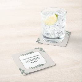 Eucalyptus Rustic Floral Baby Shower Underlägg Papper