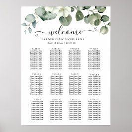 Eucalyptus Rustic Greenery Bröllop Poster