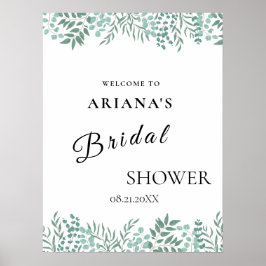 Eucalyptus Rustic Greenery Bröllop-tecken Poster