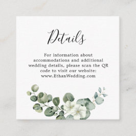 Eucalyptus Rustic Greenery Bröllop Tilläggskort