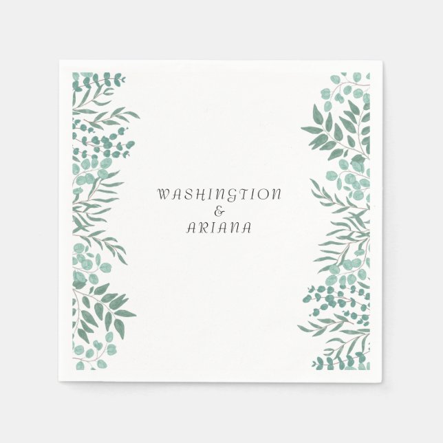 Eucalyptus Rustic Greenery Pappersservett (Framsidan)