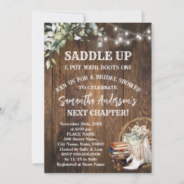 Eucalyptus Saddle Up Boots & Books Bridal Shower Inbjudningar