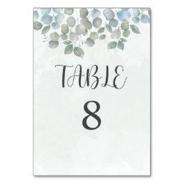 Eucalyptus sage grönt Bord Card Bordsnummer