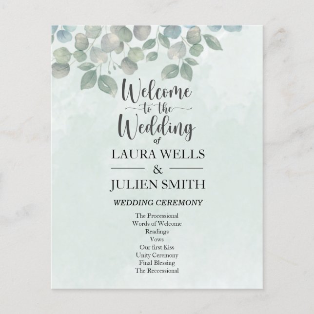 Eucalyptus sage grönt vattenfärg (Framsida)