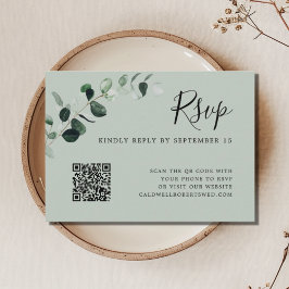 Eucalyptus Sage QR Bröllop OSA Tilläggskort
