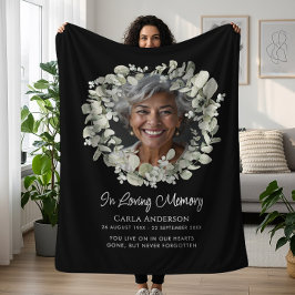 Eucalyptus Script Custom Text & Photo Memorial Fleecefilt