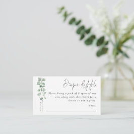 Eucalyptus Script DIaper Raffle Baby Shower Tilläggskort