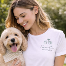 Eucalyptus Script Employee Name Business Logo  T Shirt