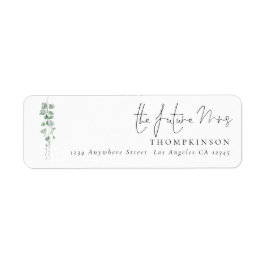 Eucalyptus Script Framtida Fru Returadress Etikett