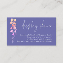 Eucalyptus Script Periwinkle Display Baby Shower Tilläggskort