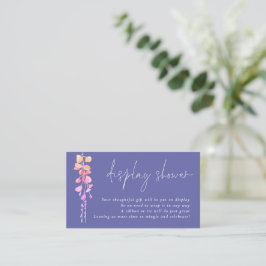 Eucalyptus Script Periwinkle Display Baby Shower Tilläggskort