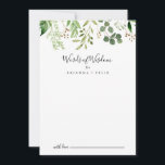 Eucalyptus Simple Blommigt Bröllop Ord Wisdom Rådkort<br><div class="desc">Denna eukalyptus enkla blommigt bröllop ord av visdomskort är perfekt för ett modernt bröllop. Konstruktionen har en konstnärligt handmålad vacker eukalyptus grönt löv som ordnas i geometriska former och inspirerar naturskönheten. De här korten är perfekter för bröllop, möhippa, babydusch, studentfest och mycket mer. Anpassa korten med namn från bruden och...</div>