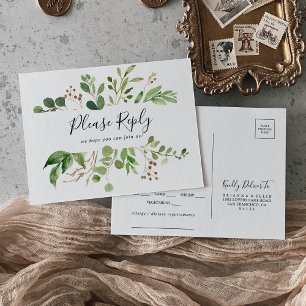 Eucalyptus Simple Blommigt Menu Choice OSA Postcar Vykort