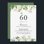 Eucalyptus Simple Brown Blommigt 60:e Födelsedagsf Inbjudningar<br><div class="desc">Denna enkla bruna eukalyptus blommigt 60:e födelsedagsfest inbjudan är perfekt för en modern födelsedagsfest. Konstruktionen har en konstnärligt handmålad vacker eukalyptus grönt löv som ordnas i geometriska former och inspirerar naturskönheten.</div>